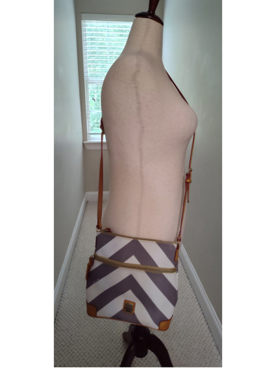 Dooney & Bourke Handbags - Women's Dooney & Bourke Chevron Crossbody Bag One Size Grey White
